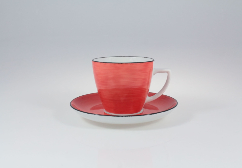 Filiżanka 350 ml ze spodkiem - 6591H Beata, Dorota (coral)