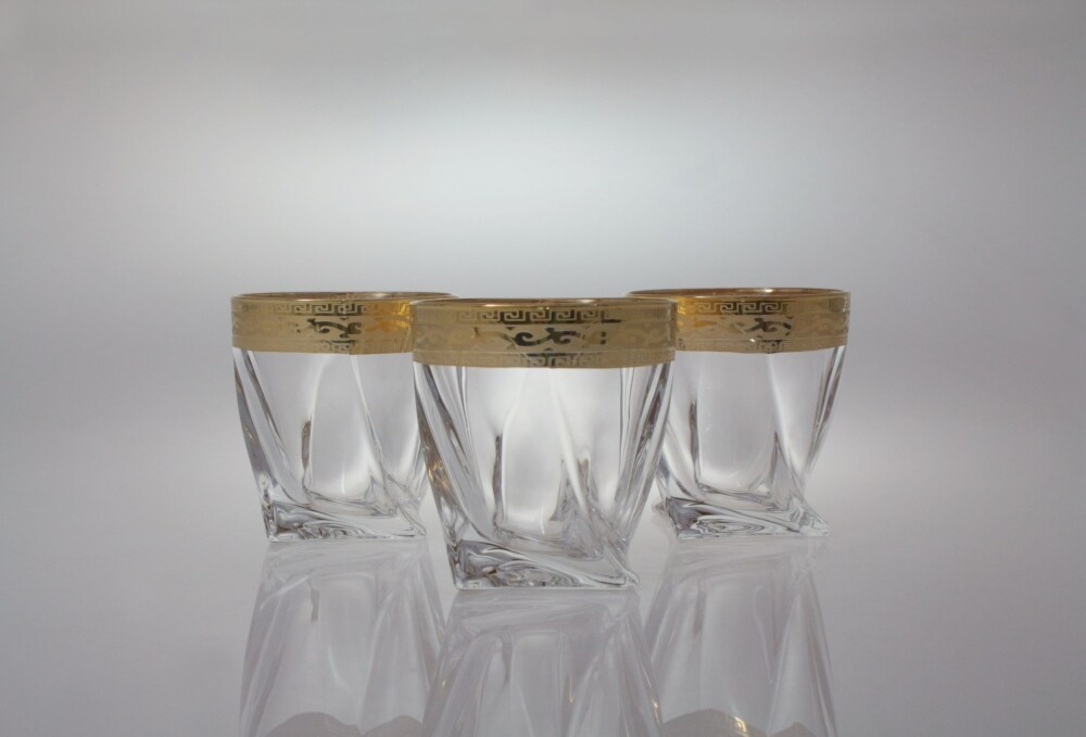 Szklanki kryształowe do whisky 340 ml - QUADRO RICH GOLD (949193)