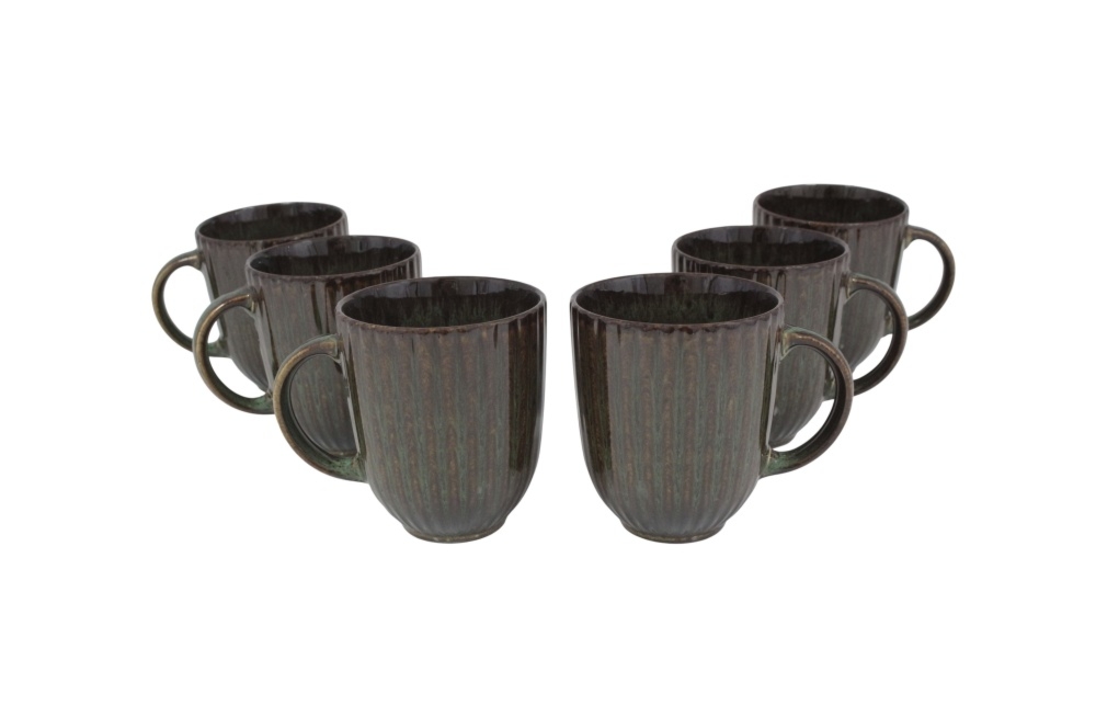 Zestaw kubków dla 6 osób - STONEWARE S010T Jade (Daisy)
