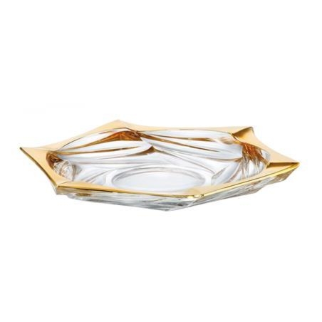 Talerz kryształowy FLAMENCO GOLD SOFT 33 cm