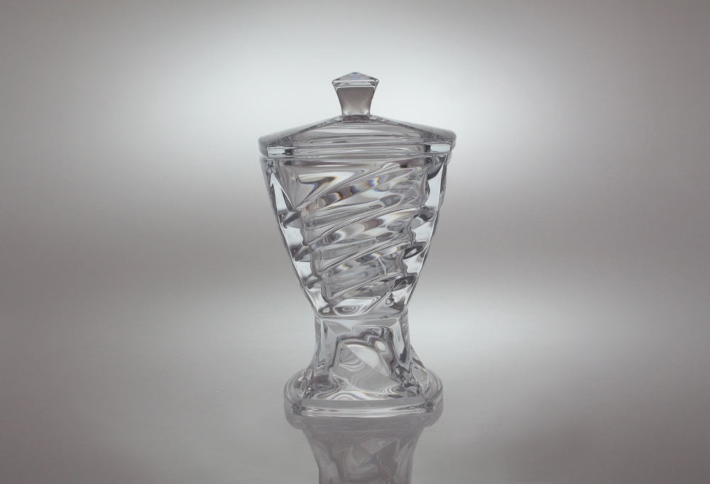 Bomboniera kryształowa na nodze 24,5 cm - FACET (955760)