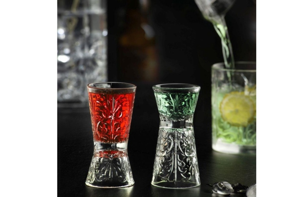 Kieliszki do wódki, miarka barmańska 30 ml i 60 ml / 6 szt. - Tattoo (269830)
