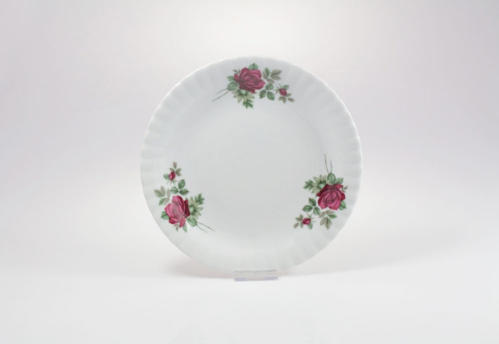 Talerz deserowy 21 cm - B826 IWONA Bordowa róża