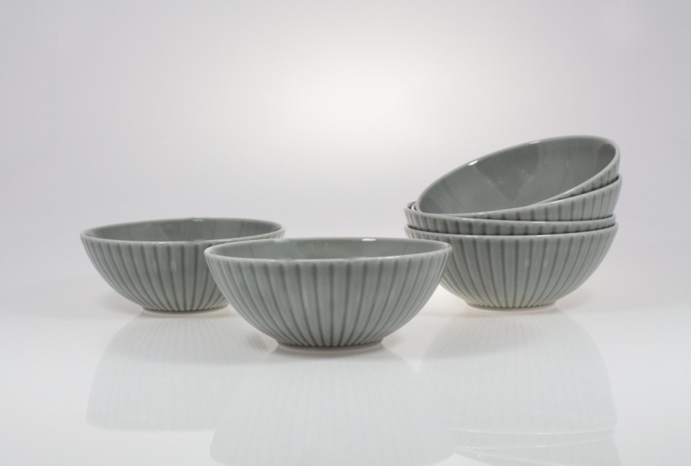 Zestaw salaterek 17 cm / 6 szt. - K10 Daisy Szara (33206DJK10T1)