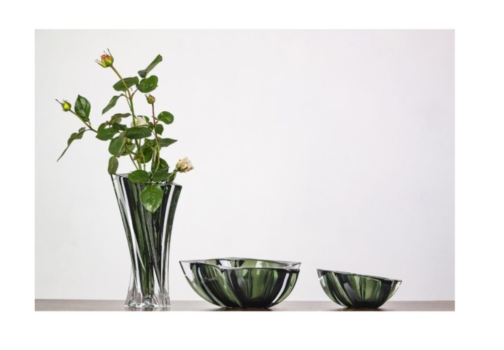 Misa kryształowa 30,5 cm - Yoko Smokey Green (114822)