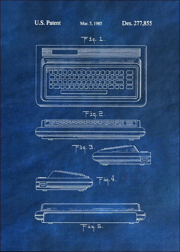 Image of Patent, KOmputer Osobisty 1985 Niebieski - plakat Wymiar do wyboru: 40x50 cm