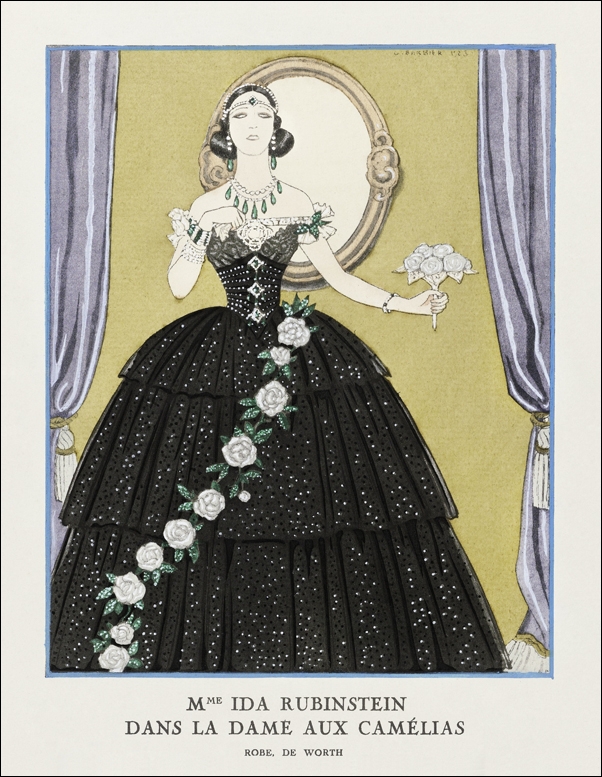 Image of Mme Ida Rubinstein dans "La Dame aux Camélias", George Barbier - plakat Wymiar do wyboru: 29,7x42 cm