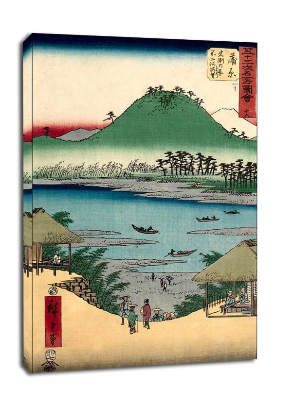 Image of Kanbara View of the Fuji River from Iwabuchi Hill, Hiroshige - obraz na płótnie Wymiar do wyboru: 30x40 cm