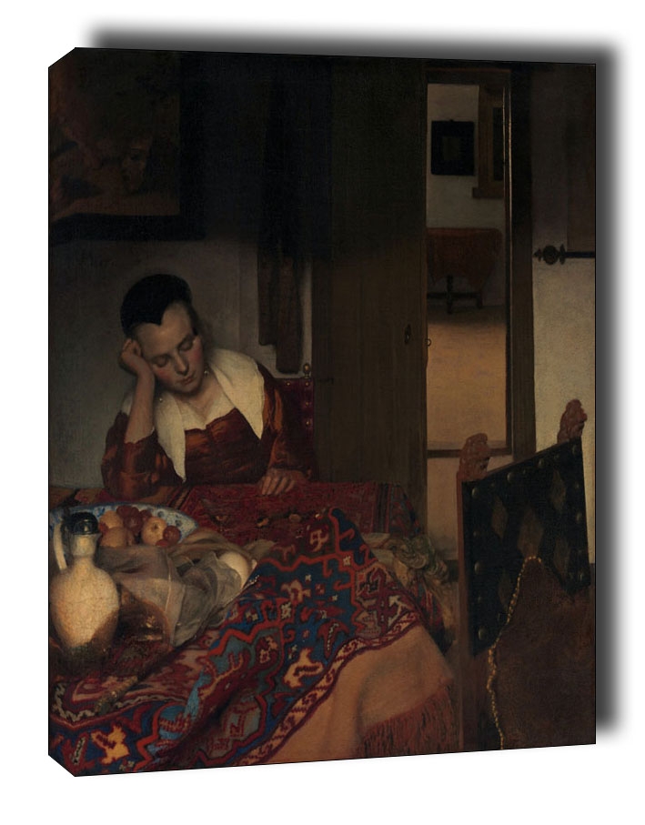 Image of A Maid Asleep, Jan Vermeer - obraz na płótnie Wymiar do wyboru: 30x40 cm