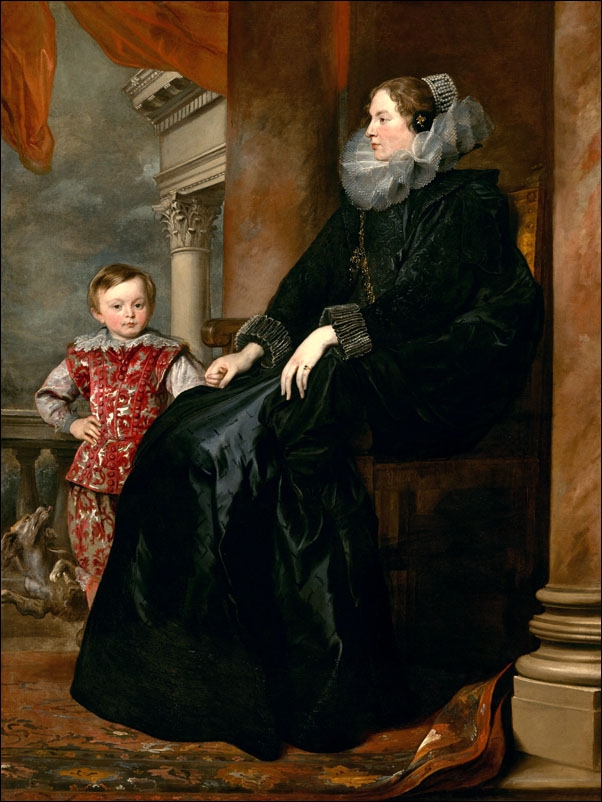 Image of A Genoese Noblewoman and Her Son, c. 1626, Anthony van Dyck - plakat Wymiar do wyboru: 100x70 cm