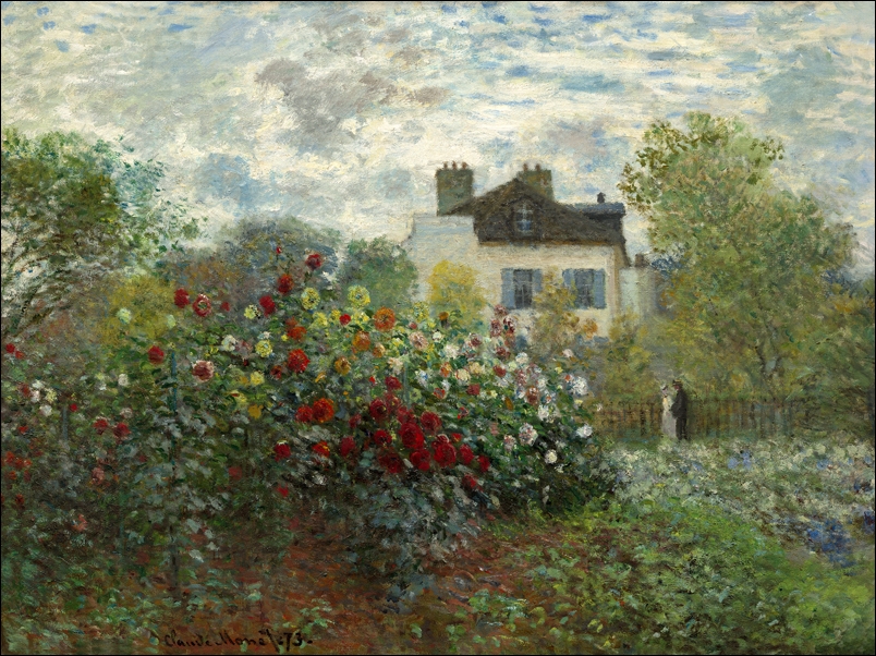 Image of The Artist's Garden in Argenteuil (A Corner of the Garden with Dahlias), Claude Monet - plakat Wymiar do wyboru: 100x70 cm