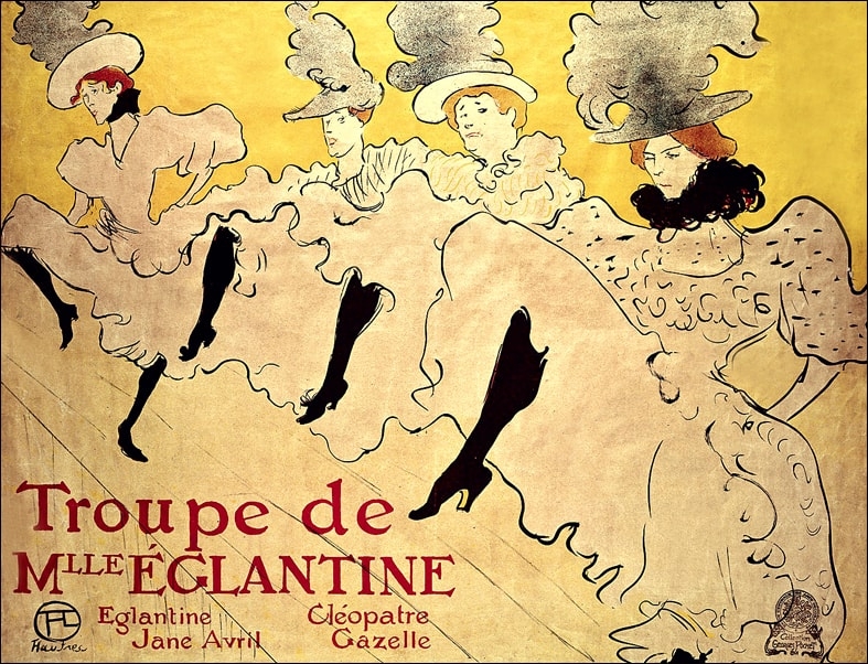 Image of La Troupe de Mademoiselle Eglantine, Henri de Toulouse-Lautrec - plakat Wymiar do wyboru: 91,5x61 cm