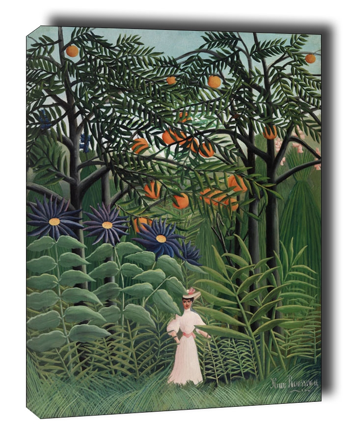 Image of Woman Walking in an Exotic Forest, Henri Rousseau - obraz na płótnie Wymiar do wyboru: 20x30 cm