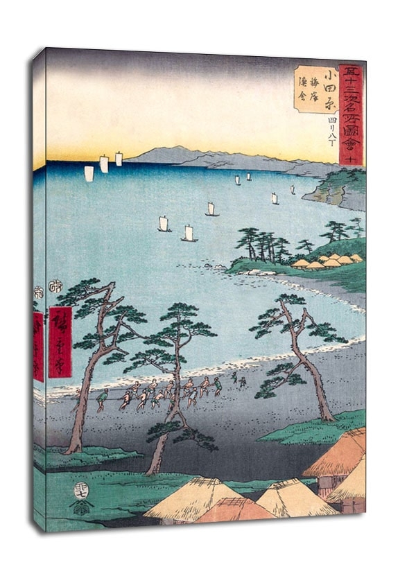 Image of Odawara Fishing Huts on the Beach, Hiroshige - obraz na płótnie Wymiar do wyboru: 30x40 cm