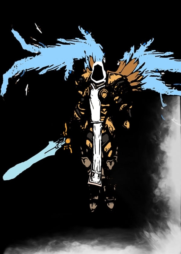 Image of BlizzardVerse Stencils - Tyrael, the Stalwart Defender of Mankind, Diablo - plakat Wymiar do wyboru: 50x70 cm