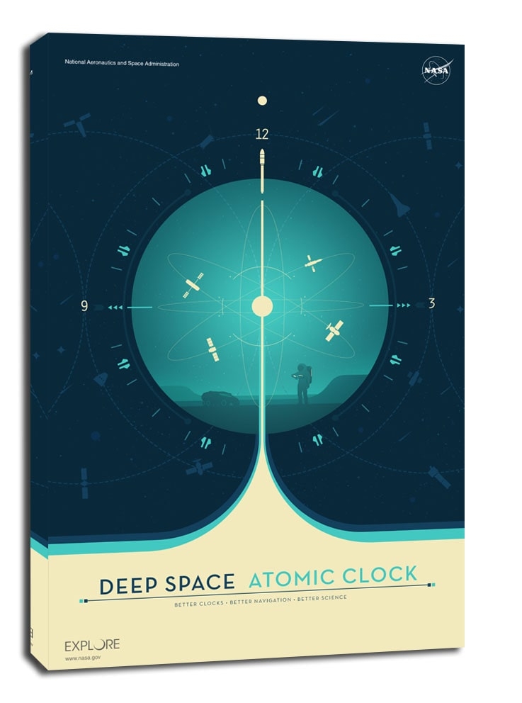Image of Atomic clock blue - obraz na płótnie Wymiar do wyboru: 60x80 cm