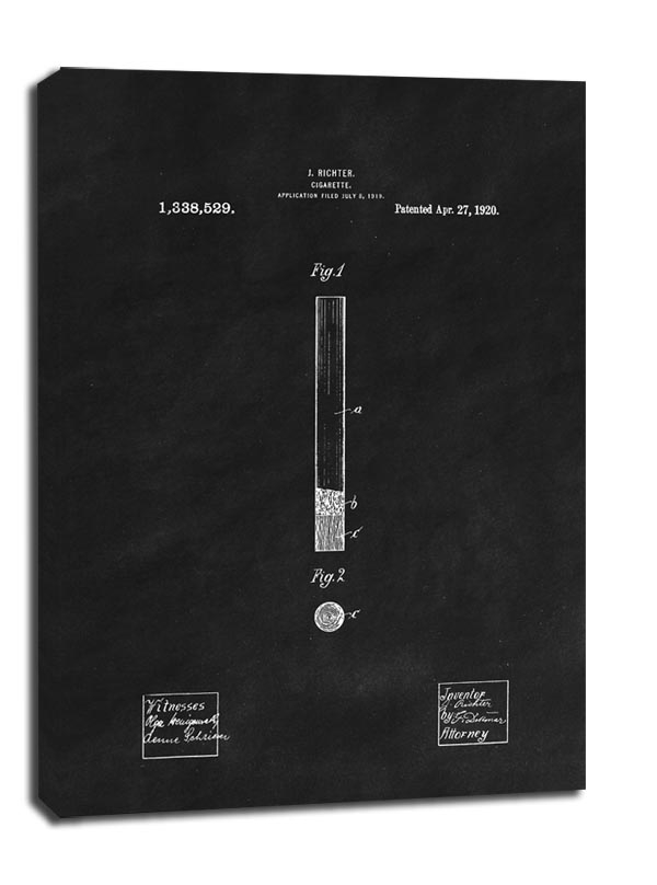 Image of Patent Papieros Projekt z 1920, black - obraz na płótnie Wymiar do wyboru: 90x120 cm