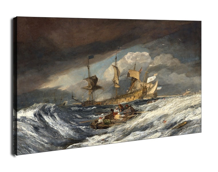 Image of Boats Carrying Out Anchors to the Dutch Men of War, William Turner - obraz na płótnie Wymiar do wyboru: 120x90 cm