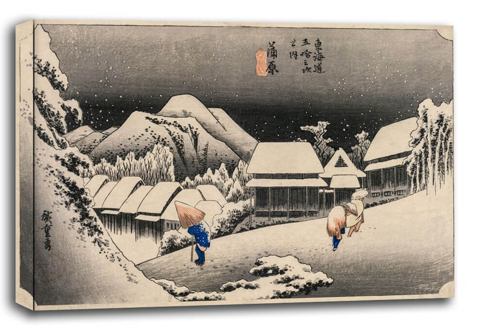 Image of Evening Snow at Kambara, Hiroshige - obraz na płótnie Wymiar do wyboru: 90x60 cm