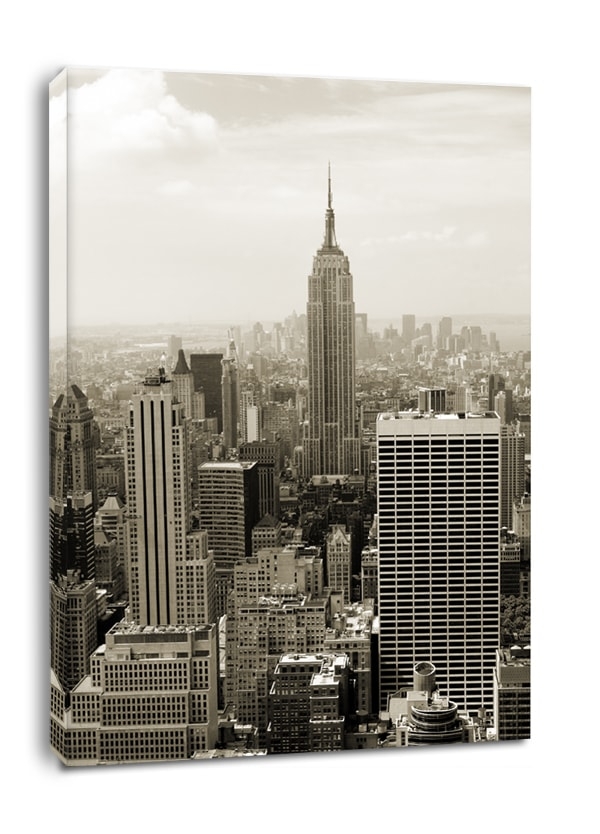 Image of Nowy Jork. Manhattan panorama w sepii - obraz na płótnie Wymiar do wyboru: 70x100 cm