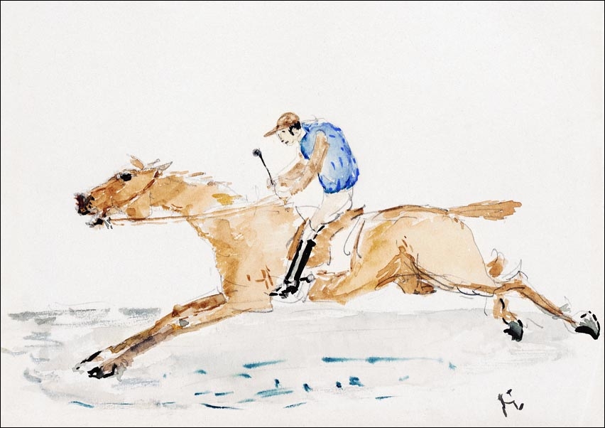 Image of Jockey au Galop, Henri De Toulouse-Lautrec - plakat Wymiar do wyboru: 40x30 cm