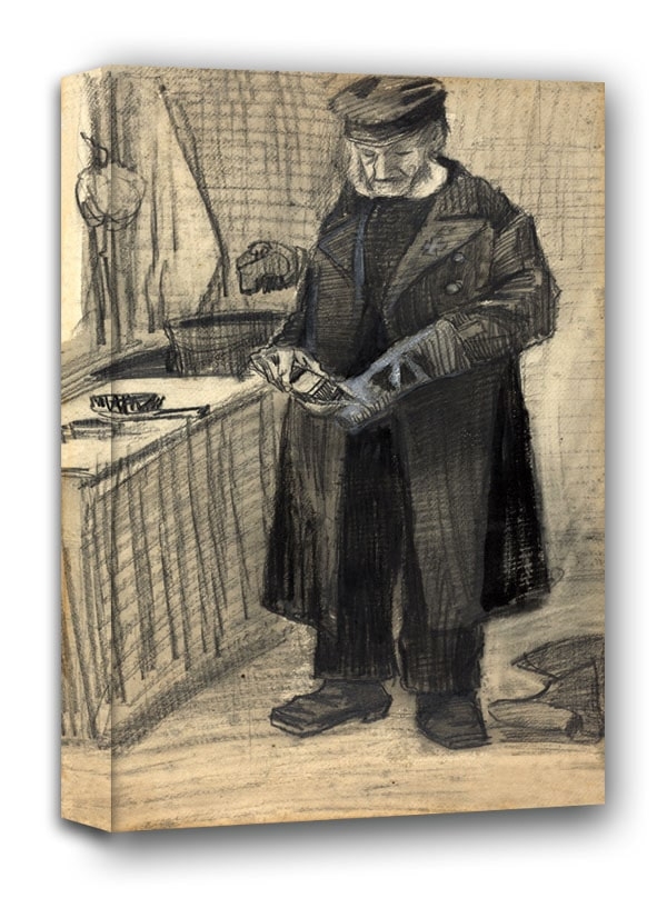 Image of Man Polishing a Boot, Vincent van Gogh - obraz na płótnie Wymiar do wyboru: 50x70 cm