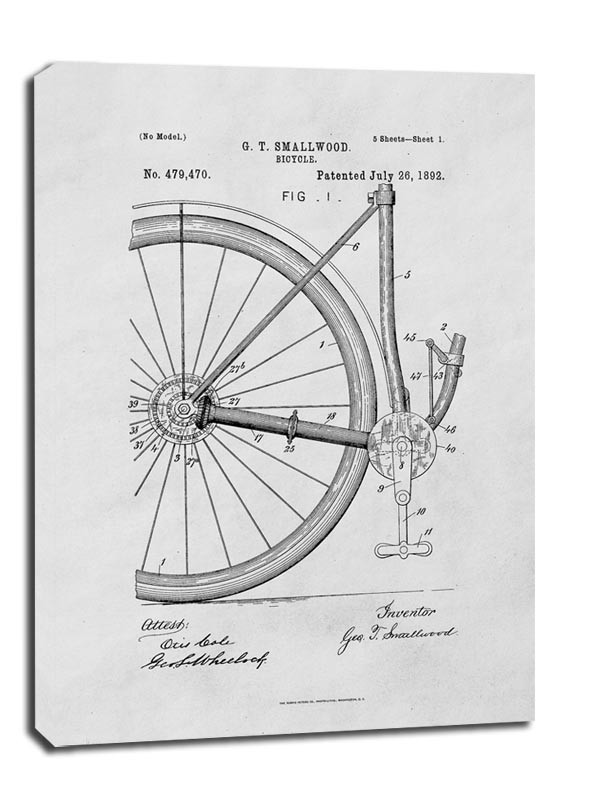 Image of Patent Rower Projekt z 1892 - obraz na płótnie Wymiar do wyboru: 40x60 cm