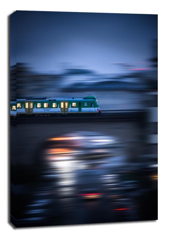Image of Pociąg na moście - obraz na płótnie Wymiar do wyboru: 70x100 cm