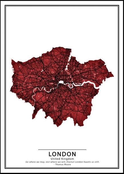 Image of Crimson Cities - London - plakat Wymiar do wyboru: 29,7x42 cm