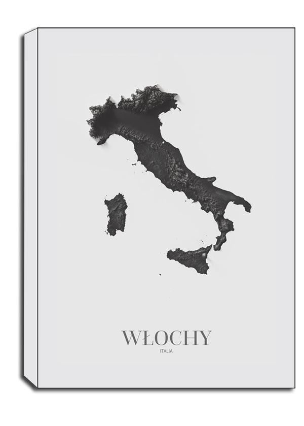 Image of Włochy, mapa grafitowa - obraz na płótnie Wymiar do wyboru: 50x70 cm