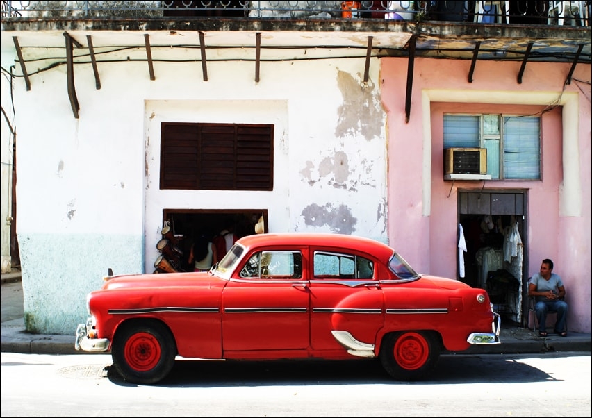 Image of Havana Cuba, cadillac - plakat Wymiar do wyboru: 100x70 cm