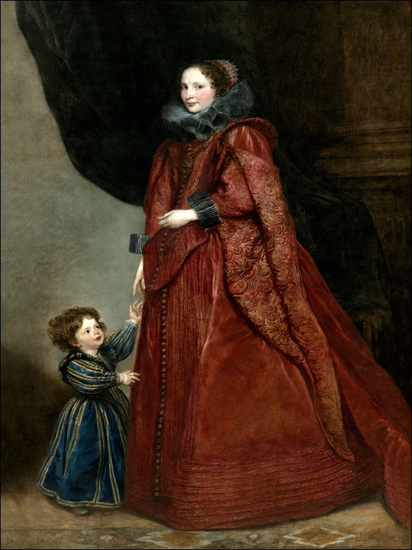 Image of A Genoese Lady with Her Child, Anthony van Dyck - plakat Wymiar do wyboru: 60x60 cm