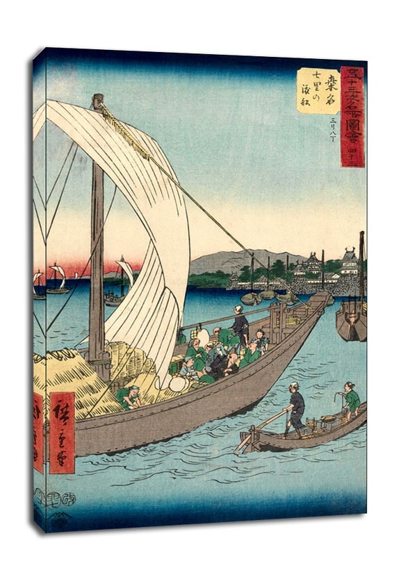 Image of Kuwana Shichiri no tosen, Hiroshige - obraz na płótnie Wymiar do wyboru: 20x30 cm