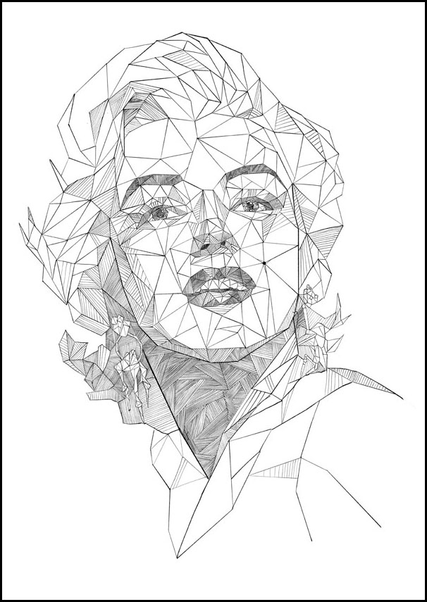 Image of Geometryczna Marilyn Monroe - plakat Wymiar do wyboru: 29,7x42 cm