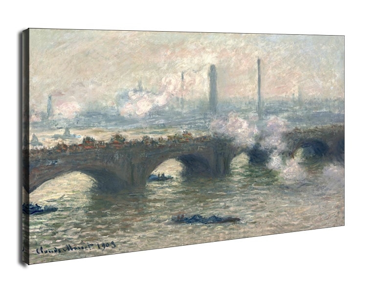 Image of Waterloo Bridge, Gray Day, Claude Monet - obraz na płótnie Wymiar do wyboru: 40x30 cm