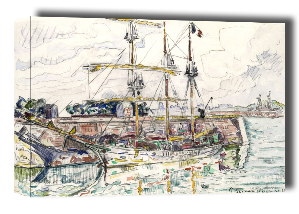 Image of Docks at Saint Malo, Paul Signac - obraz na płótnie Wymiar do wyboru: 30x20 cm