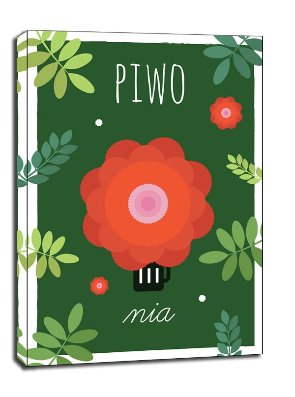 Image of PiwoNia zielone tło - obraz na płótnie Wymiar do wyboru: 40x60 cm