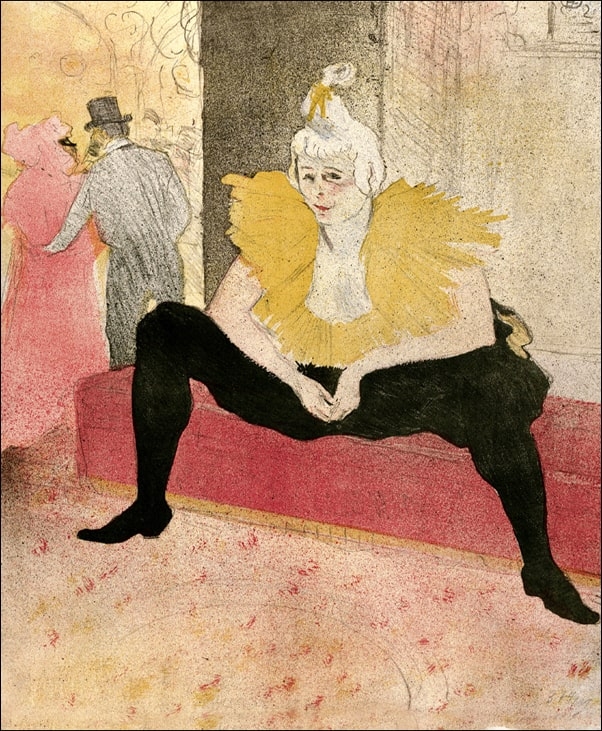 Image of The Seated Clowness (Mademoiselle Cha u ka o) (from the series Elles), Henri de Toulouse-Lautrec - plakat Wymiar do wyboru: 20x30 cm