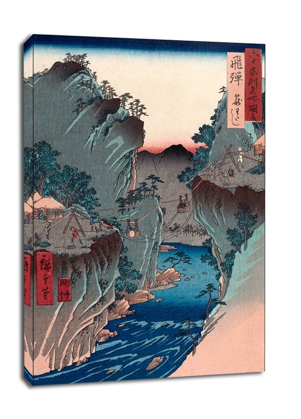 Image of Hida Province Basket Ferry, Hiroshige - obraz na płótnie Wymiar do wyboru: 30x40 cm