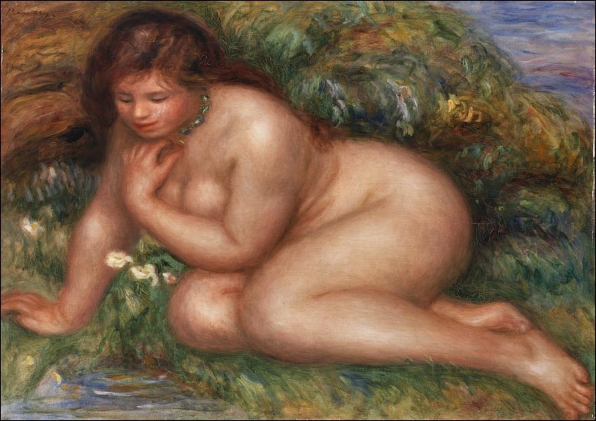 Image of Bather Gazing at Herself in the Water, Auguste Renoir - plakat Wymiar do wyboru: 30x20 cm