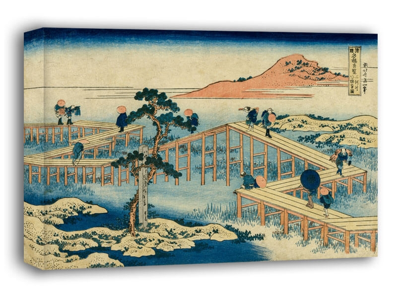 Image of An Ancient Picture of the Eight Part Bridge in Mikawa Province, Hokusai - obraz na płótnie Wymiar do wyboru: 40x30 cm