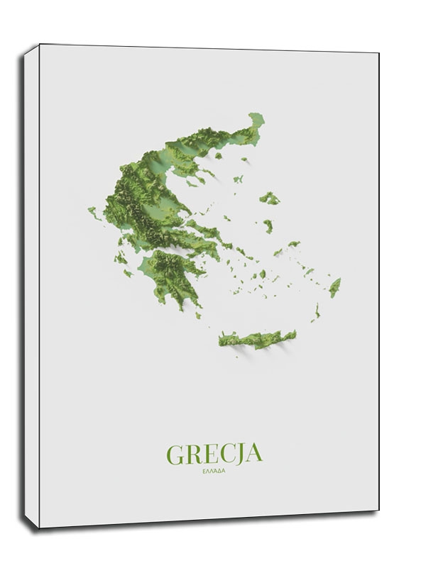 Image of Grecja mapa kolorowa - obraz na płótnie Wymiar do wyboru: 40x50 cm