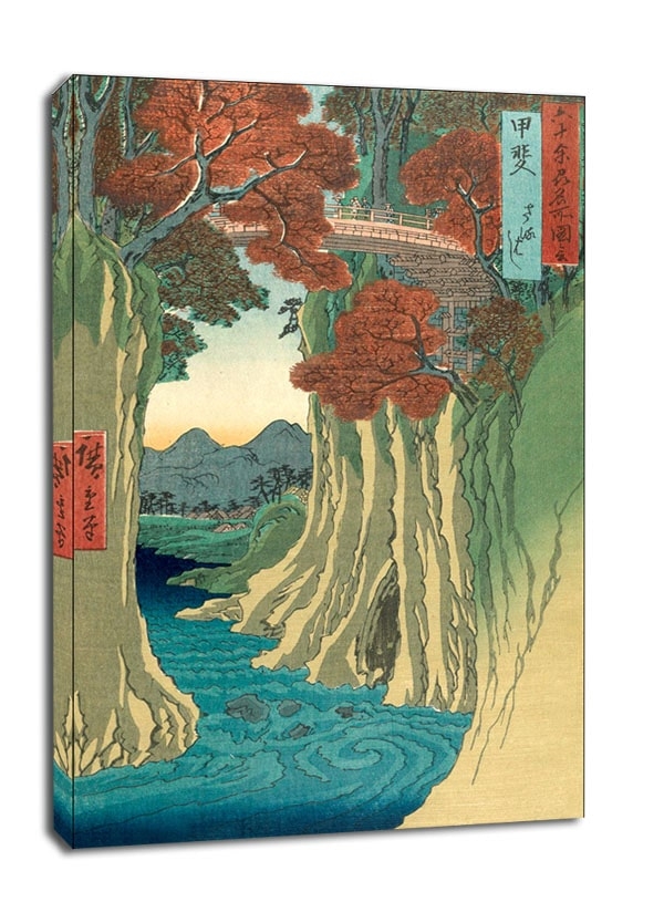 Image of Kai Province Monkey Bridge, Hiroshige - obraz na płótnie Wymiar do wyboru: 60x80 cm