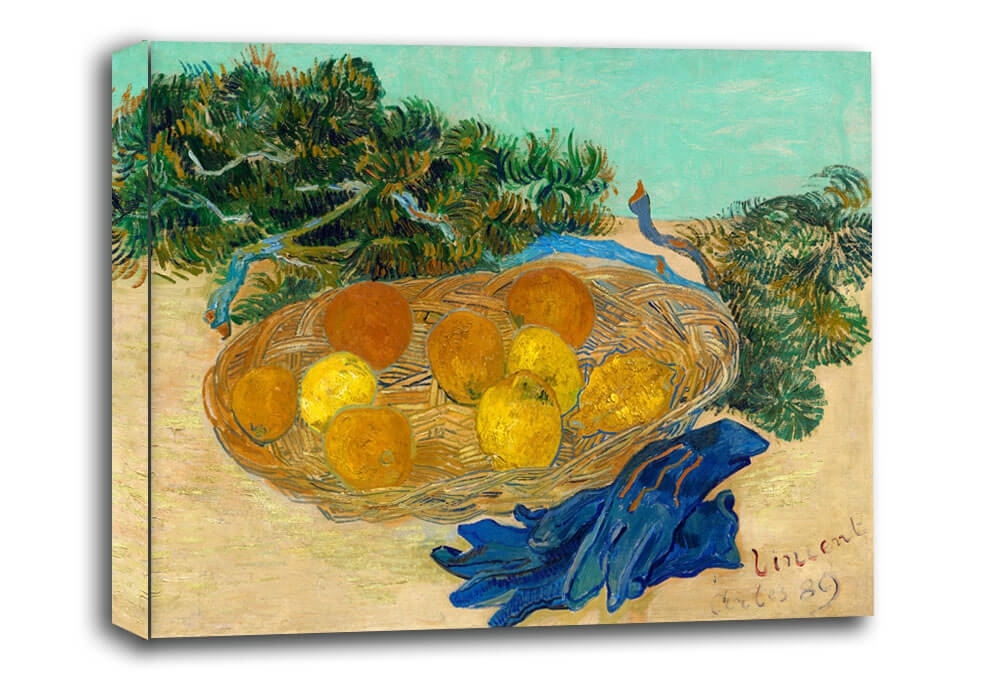 Image of Still Life of Oranges and Lemons with Blue Gloves, Vincent van Gogh - obraz na płótnie Wymiar do wyboru: 90x60 cm