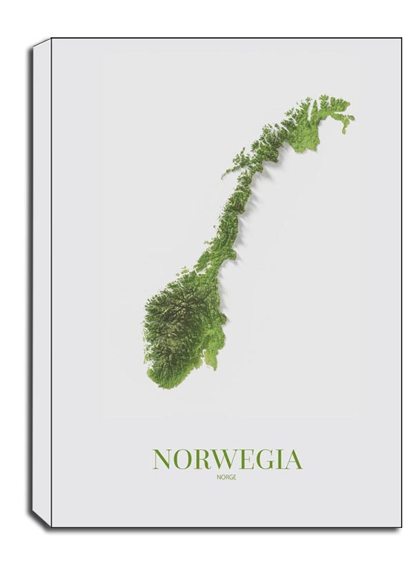 Image of Norwegia, mapa - obraz na płótnie Wymiar do wyboru: 40x60 cm