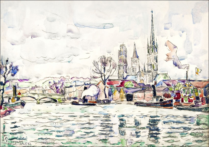 Image of River scene: Rouen, Paul Signac - plakat Wymiar do wyboru: 29,7x21 cm