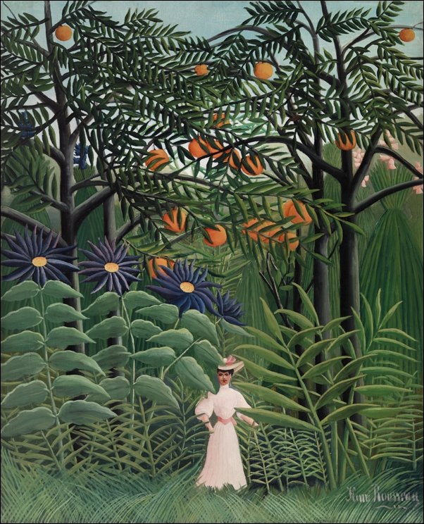 Image of Woman Walking in an Exotic Forest, Henri Rousseau - plakat Wymiar do wyboru: 59,4x84,1 cm
