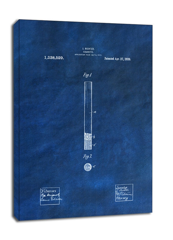 Image of Patent, Papieros Projekt z 1920 Niebieski - obraz na płótnie Wymiar do wyboru: 20x30 cm