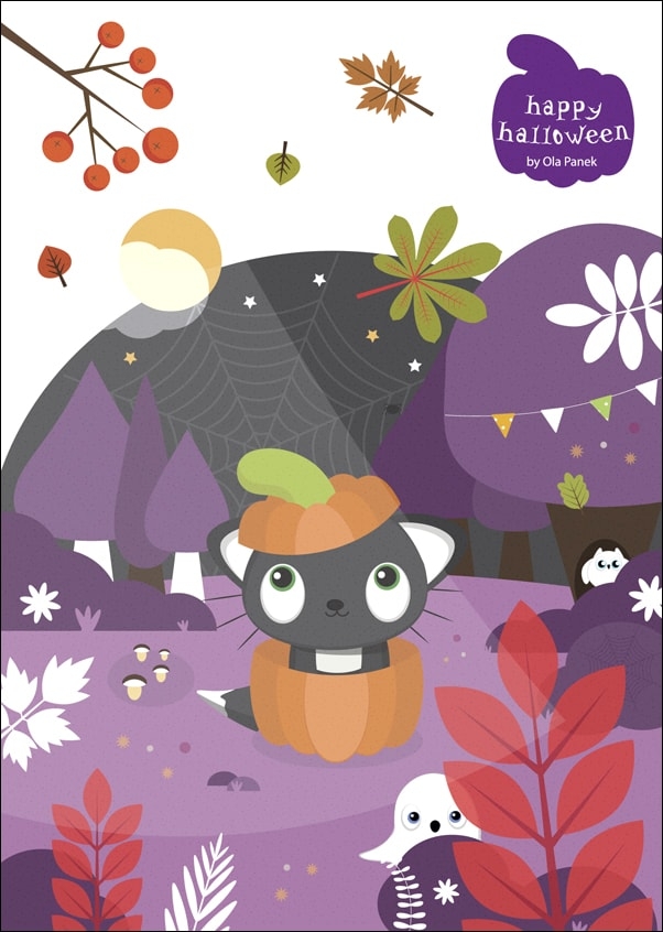 Image of Zaczarowany las halloween - plakat Wymiar do wyboru: 20x30 cm