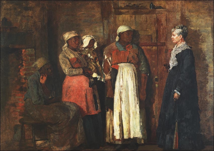 Image of A Visit from the Old Mistress, Winslow Homer - plakat Wymiar do wyboru: 30x20 cm